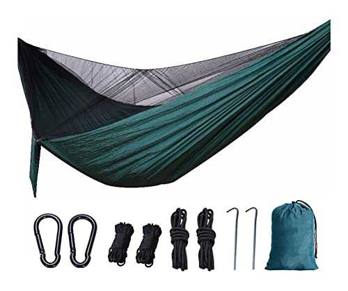 Hammock Camping Hammock, Ultra-Light Portable Double & Single Parachute Travel Camping Hammock,with Mosquito Net,for Outdoor Backyard Hiking Backpacking Outdoor Hammock