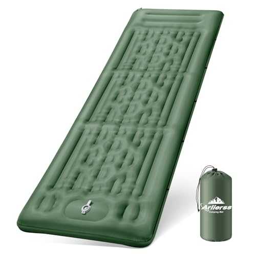 Arlierss Camping Sleeping Pad, Ultralight Camping Mat with Pillow Built-in Foot Pump Inflatable Air Mattress for Camping Hiking Outdoor