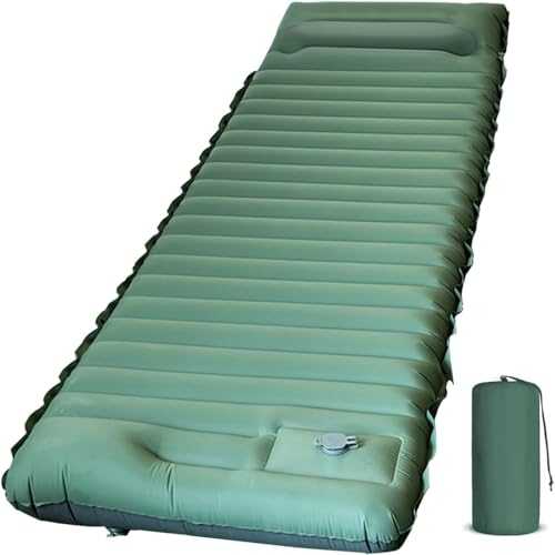 koldan Camping Sleeping Pad, Ultralight Camping Mat with Pillow Built-in Foot Pump Inflatable Sleeping Pads Compact for Camping Backpacking Hiking Traveling Tent