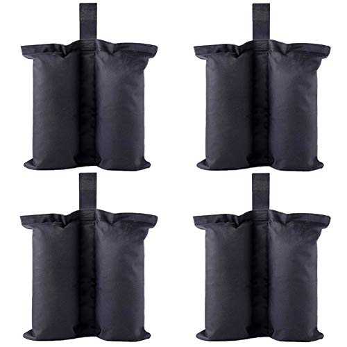 YELAIYEHAO Grade Heavy Duty Double-Stitched Weights Bag, Leg Weights for Pop up Canopy Tent Weighted Feet Bag Sand Bag outdoor bag Black (LARGE-4PCX17.3X18.1 INCH, Black)