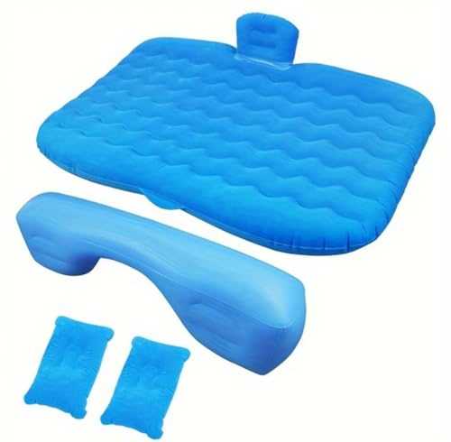 EVERGAIN Inflatable Car Air Mattress for Back Seat of Cars Camping Bed Portable Blow Up Mattress, Car Travel Mattress,Car Sleeping Beds for Car Universal SUV (BLUE)