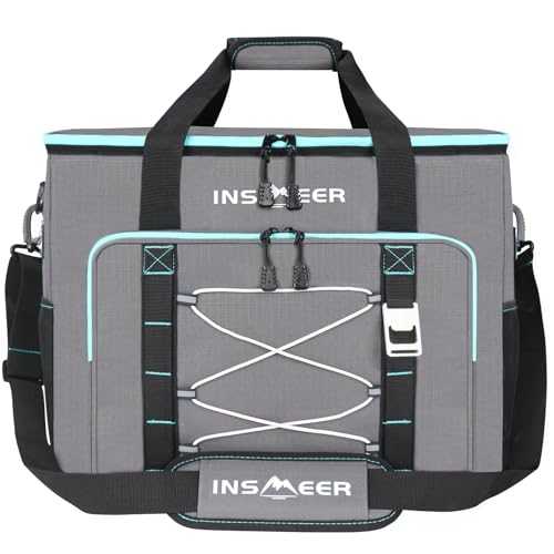 INSMEER Large Cooler Bag, 55L / 90 Cans Insulated Leakproof Cool Bag, Collapsible XXL Large Capacity Picnic Bag with Bottle Opener, for Camping, Beach, Shopping, Picnic, Outdoor