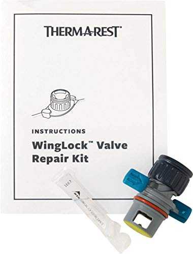 Therm-a-Rest WingLock Valve Repair Kit - Black, One Size - Includes Replacement Valve, Lubricant, Instructions for Sleeping Mat