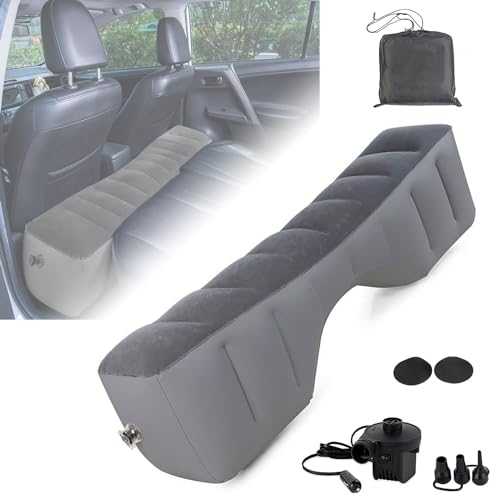 MEIRRAI Car Mattress, Inflatable Car Bed for Back of Cars, Gap Filler Air Mattress, Rear Seat Widening for SUV/MVP/Saloons, Travel Inflatable Gap Pad, Camping Bed with Air Pump for Travel Camping