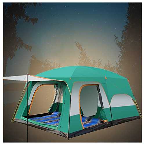 JUJNE Insulated Tent 5 to 8 Persons Two Rooms and One Living Room,Ventilation Pop Up Tents for Adults Stable and Lightweight Teepee Tent Camping for Camping