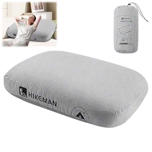 Foreverup Camping Memory Foam Pillow, Lightweight Memory Foam Travel Pillow with Removable Case, Ergonomic Compressible Pillow with Storage Bag for Neck & Lumbar Support, Car, Beach, Office(Gray)