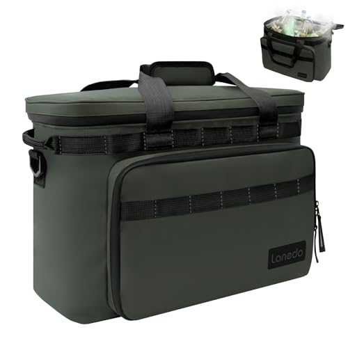Lanedo Deep Freeze Cooler Soft Sided Cooler Bag, 34 Can Collapsible Insulated Ice Chest, Large Leakproof Camping & Travel Cooler for Kayaking & Beach (36can-Green)