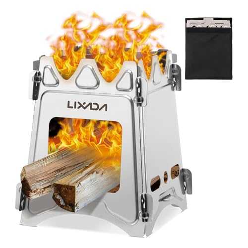 Lixada Compact Folding Wood Stove for Outdoor Camping Cooking Picnic