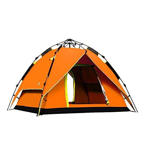 Tent 2-3 Man Pop Up Tent Hydraulic UV Protection Beach Tent Automatic Dome Tents Family Sun Tent for Hiking Travel (Color : Orange) (Orange)