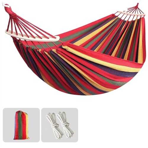 Camping Hammock Outdoor Camping Accessories 250 * 150cm 2 People Outdoor Canvas Camping Hammock Garden Park Swing Hanging Chair Hangmat