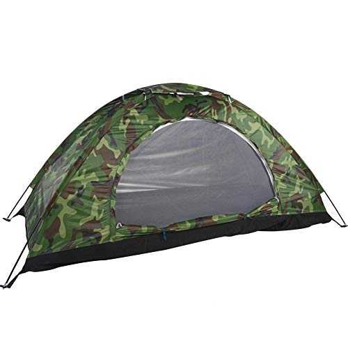 MAGT Camping Tent, Waterproof One Person Tent Outdoor Camouflage Tent UV Protection Backpacking Tent for Camping Hiking (200 * 100 * 100 Cm) (Color : Green)