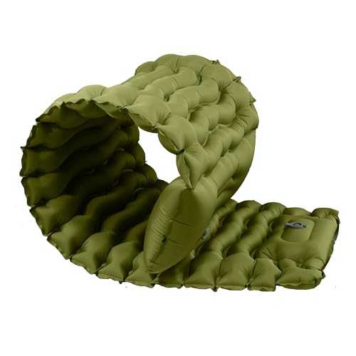 Enlarged and thickened air Sleeping Mats for camping (78.75 x 27.55 X 3.93 inches), 330lbs load capacity, quick inflation in 25 seconds at maximum speed, low noise, TPU coated(Military Green)