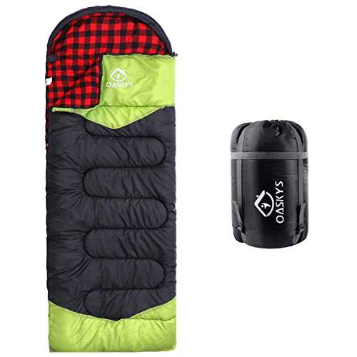 oaskys Camping Sleeping Bag - 3 Season Warm & Cool Weather - Summer Spring Fall Lightweight Waterproof for Adults Kids - Camping Gear Equipment, Traveling, and Outdoors