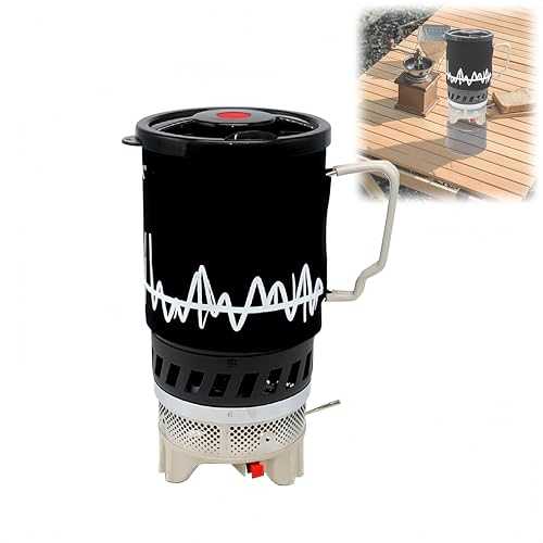 Portable Camping Backpacking Stove with Micro Regulated Valve, Electric Jet Burner Pot Set, Ideal Camp Water Boiler for Outdoor Acitivities, Hiking Fishing