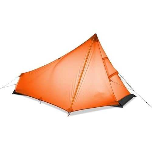 740g Oudoor Ultralight Camping Tent 3 Season 1 Single Person 15D Nylon Silicon Coating Rodless Tent (Color : Orange) Safehappy