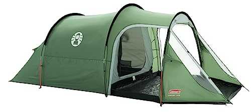 Coleman Tent Coastline 3 Plus, compact 3 man tent, 3 person tunnel tent, lightweight camping tent with awning and windows, Waterproof thanks to 3,000mm water column