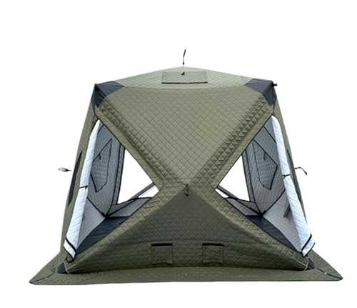 Ice Fishing Shelter Pop Up Outdoor Sauna Portable Square Hiking Insulated Camping Fishing Tent(4-6(2.4m))