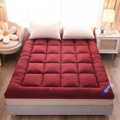 CFDZCP Tatami Futon cushion Japanese Tatami Mat 8cm Thicken Fluffy Soft Mattress Foldable Roll Up Portable Sleeping Pad For Home Camping Couch Floor Bed ，Pain Relief & Breathable(005,100 * 200CM)