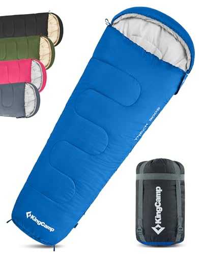 KingCamp Mummy Sleeping Bag 3-4 Season Sleeping Bag for Boys Girls Juniors Large Cold Child Adult Double Layer Warm Portable Large Cold for Camping Hiking Hiking Trekking Outdoor