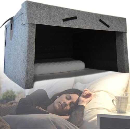 Sleep Tent, Sleep Cabin, Blackout Bed Tent with Built-in Bluetooth Dual Speakers, 40mm Thick Blackout,Soundproof, Can Be Connected to Mobile Phone, With Ventilation Holes(Without speaker)