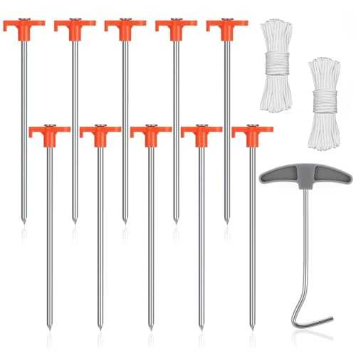 13 Pack Tent Pegs Metal Heavy Duty Camping Pegs Awning Pegs Hard Ground Tent Pegs Rock Pegs for Awnings, Camping Stakes,Non-Rust Ground Stakes Tent Spikes for Outdoor Camping Canopy Garden