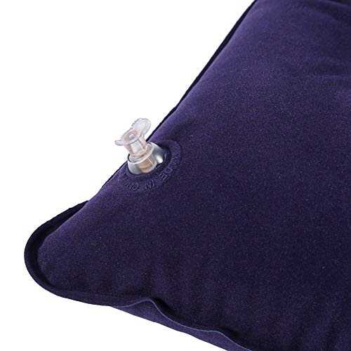 Outdoor Camping Pillow Portable Air Inflation Pillow PVC for Travel, Hiking Sleeping, Soft and Comfortable Thick Flocking Fabric Pillow Compact Size