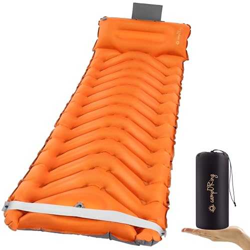 Camporing Inflatable Camping Sleeping pad, Thick 4 inch Ultralight Sleeping mat with Pillow, Sleeping pad with Built-in Foot Pump for Camping, Backpacking, Hiking, Traveling.