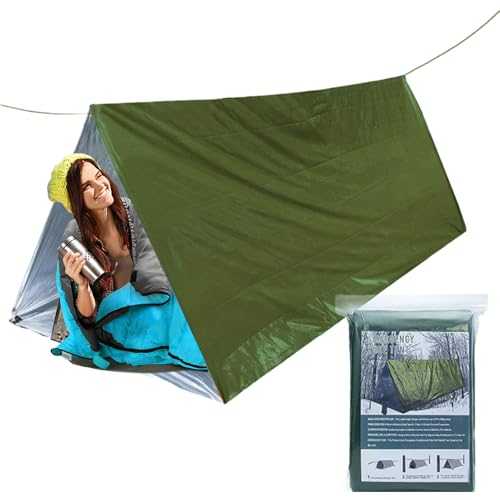 Zunishaone Life Tent, Tube Tent Survival Shelter - Life Tent Survival Shelter 2 Persons, Lightweight Windproof Waterproof Life-Saving Equipment Strong Sleeping Bag Thermal Bag Blanket for Camping
