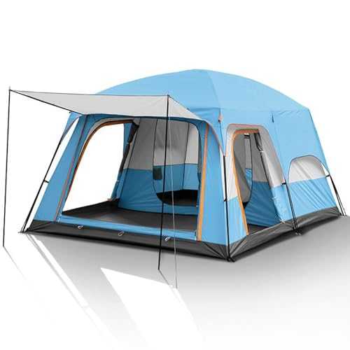 6/12 Person Camping Tent with Porch, Instant Tent, Large Family Cabin Tents with 2 Rooms, Double Layer Glamping Tent with Rainfly for Outdoor,Picnic,Camping