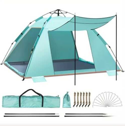 4-5 Person Instant Pop Up Automatic Tent, Extra Large Portable Ventilated, UV Protection