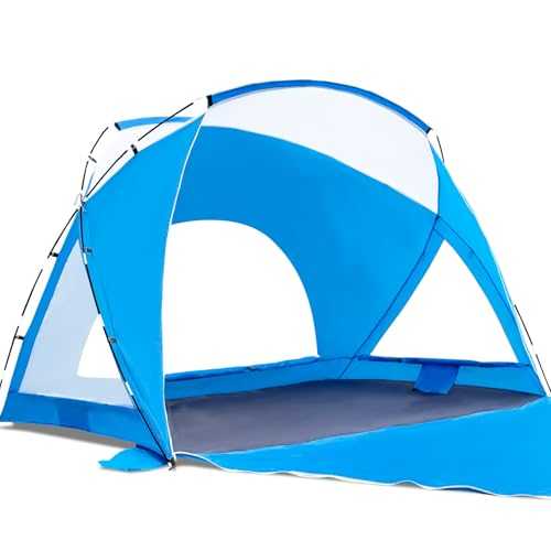 Etto Beach Tent with UPF 50+UV Protection for 3-4 Person, Easy Setup Beach Sun Shelter Tent with Carrying Bag, Blue