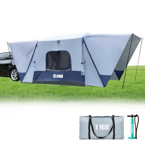 Niphean Inflatable Tents for Camping, Waterproof & Windproof Blow Up Inflatable Tent for 2-4 Person, Easy Setup Sun Protection Glamping Cabin with Dual Awnings for Outdoor Camping, 8'L x 7'6"W x 7'H