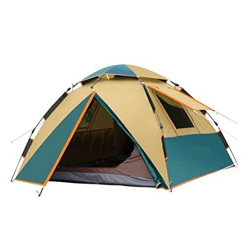 SAGELSHN Tent For Garden Quick Automatic Opening Camping Tent Double Layer Instant Tent Waterproof Anti-UV For Outdoor Hiking 3-4 Person Portable Tent(A)
