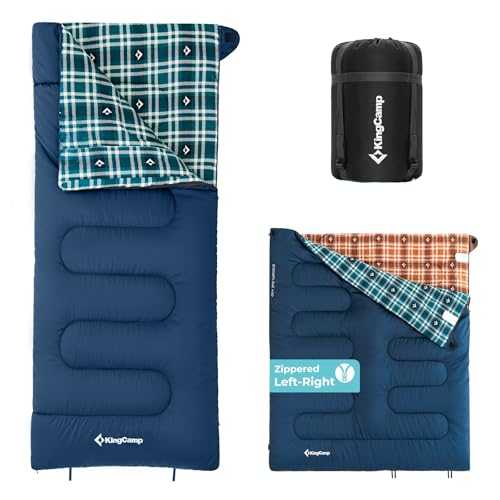 KingCamp Sleeping Bag 4 Season in Cotton Flannel Sleeping Bags for Adult Kids Junior Lightweight Winter Warm Envelope Style for Hiking Backpacking Camping Traveling Indoor Outdoor