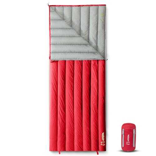 ATEPA Down Sleeping Bag for Adults, 650FP Ultralight 3 Season Compact Packable Sleeping Bag with Compression Sack for Camping Backpacking Hiking