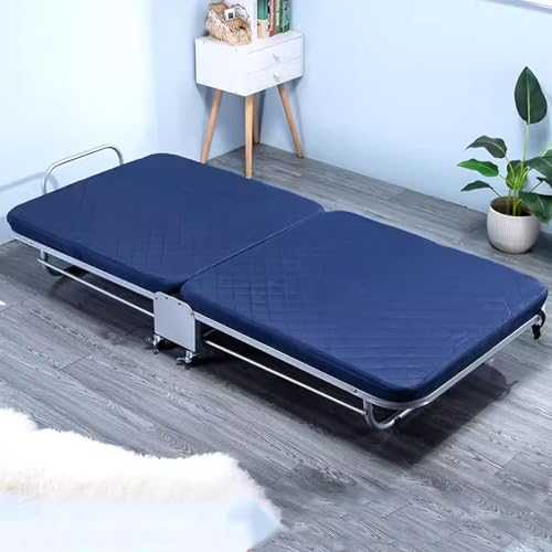 GXXINGIN Portable Folding Bed，Adult folding bed,Folding Bed with Mattress for Adults 5-Position Folding Chaise Lounge Chair for Indoor Outdoor Travel Made of Iron Bracket Heavy Duty Supports 397 Lbs(