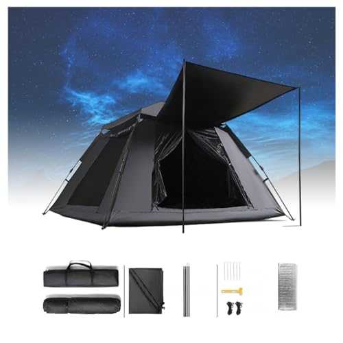 WXPXYBF 4 Man Tent 5000 mm Waterproof with Moisture-Proof Pad,Pop Open In Three Seconds Hiking Tent Stable and Lightweight Tent for Camping Ideal for Camping in the Garden 4 Man