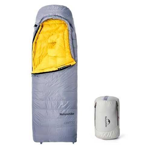 Naturehike CW700 Down Sleeping Bag, Ultralight Portable Compact Winter Sleeping Bag, 4 Seasons for Adults and Children, Outdoor, Camping, Hiking, Travel with Compression Bag