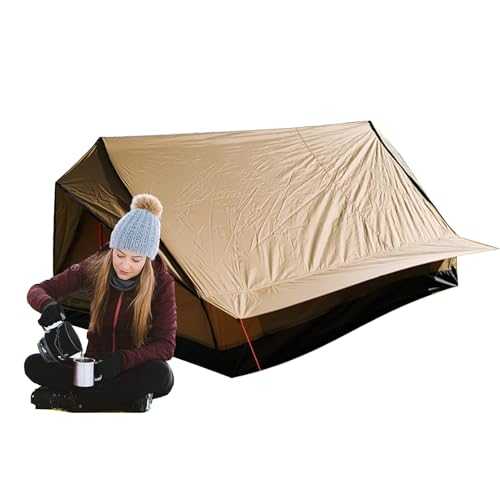 Outdoor Tent, Windproof Hiking Shelter, Breathable Weatherproof 1-2 Person Tent for Camping Hunting Hiking Travel Outdoors