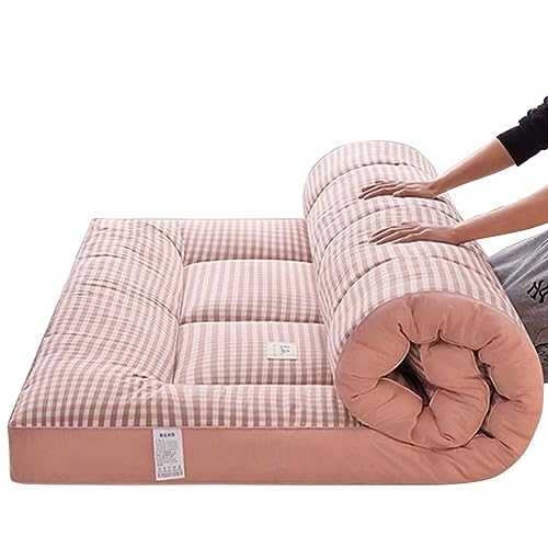 Japanese Futon Mattress Floor Mattress - Foldable Tatami Mat for Camping Couch, Thick Folding Roll Up Sleeping Pad, Breathable Floor Lounger Guest Bed