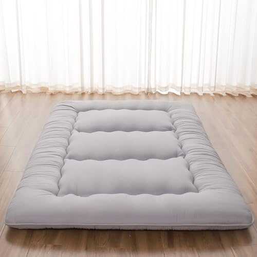LLCDZR Japanese Futon Mattress,Roll Up Floor Mattress Thick Tatami Mattress For Camping, Guest Room,Dorm Single Double (Grey,90x200cm)
