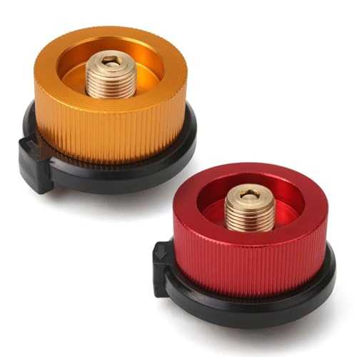 2-Pack Portable Gas Adapter for Camping Butane Canister to Screw Gas Cartridge Converter Lightweight Outdoor Stove Connector for Hiking Picnics BBQs