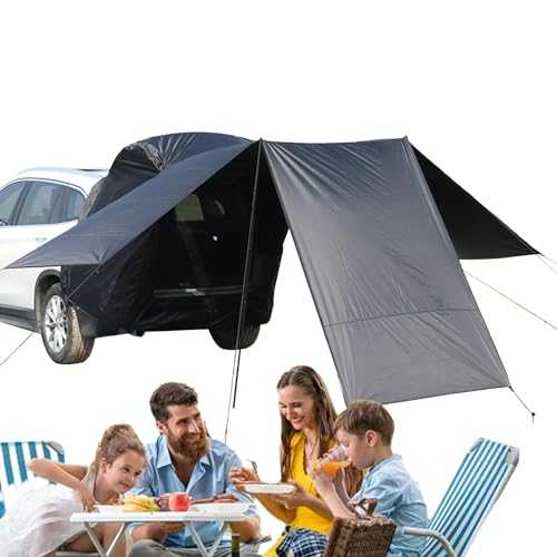 SUV Car Tents for Camping SUV Tailgate Tent,Car Trunk Minivan Tent - SUV Camping Tent for 5-8 Person Spacious Car Trunk Tent for