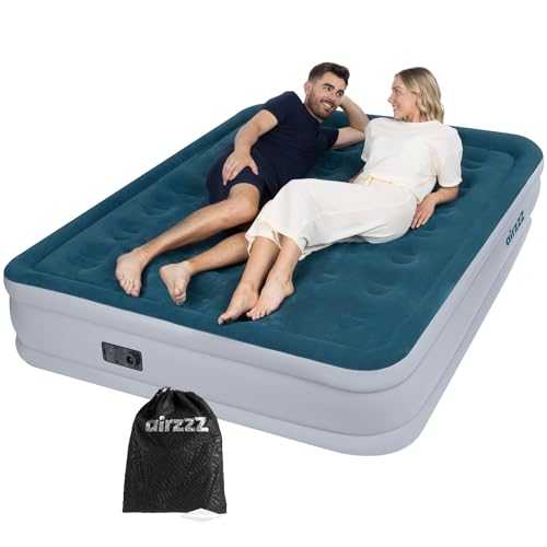 SlumberPlus Air Bed - High Raise Flocked Non Slip Mattress - Quick Self Inflation & Deflation - Inbuilt Pump - Camping,Hiking, Caravan, Guest Bed - Comes With Carry Bag (Slumber Plus Double)