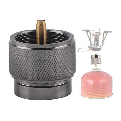 Buachois 2pcs Portable Gas Adapter Converter, Outdoor Small Cassette Gas Cylinder Converter, EN417 Valve Output Cylinder Canister Adapter for Outdoor Camping
