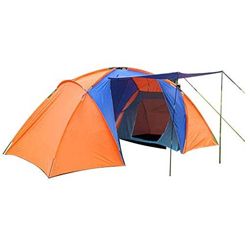 YXSH Camping Tent Outdoor Double Waterproof Camping Hiking Fishing Outdoor Two-room Tent Family Gathering 4-6 People- orange