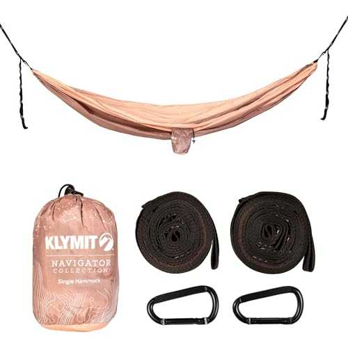 Klymit Camping Hammock 400 lb. Capacity with Heavy Duty Straps and Caribiners - Navigator Series - Pink