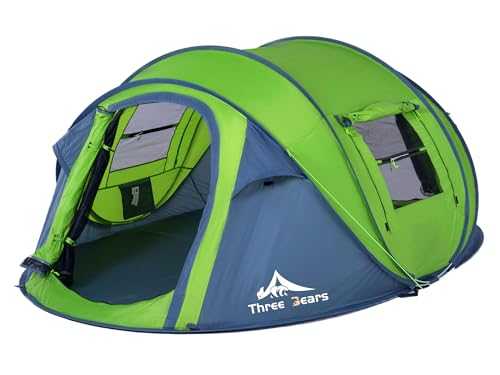 ThreeBears Instant Pop-Up Tent–2 Person Tent with Easy Automatic Setup, Ideal for Camping, Traveling, and Outdoor Adventures. Quick and Convenient Assembly