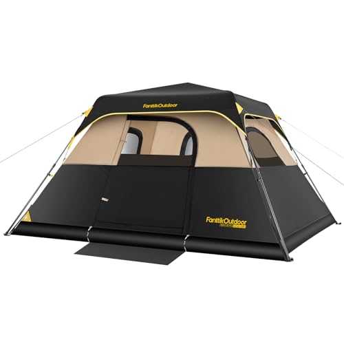 FanttikOutdoor Zeta C6 Pro Instant Cabin Tent 6 Person Camping Tent Setup in 60 Seconds with Rainfly & Windproof Tent with Carry Bag for Family Camping & Hiking, Upgraded Ventilation