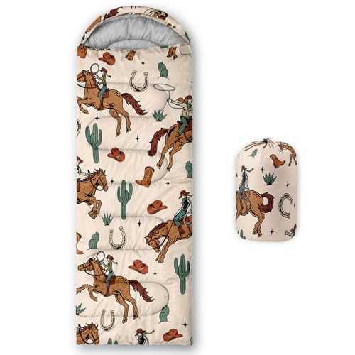 AILONEN Cartoon Fox Camping Sleeping Bag for Boys Girls Adults,Lightweight & Waterproof,3 Season Warm & Cold Weather,Portable,Kawaii Fox Printed Sleeping Bag,Traveling,Camping,Hiking